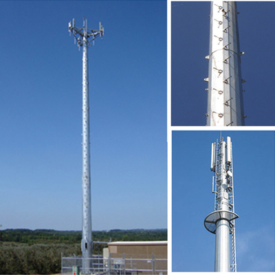 Single Pipe Telecommunication Steel Monopole Antenna Tower