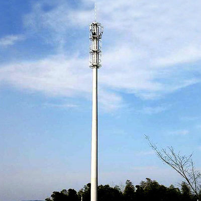 35m Tubular Telecom Steel Tower 2 Platforms For Mounting Telecom Antennas