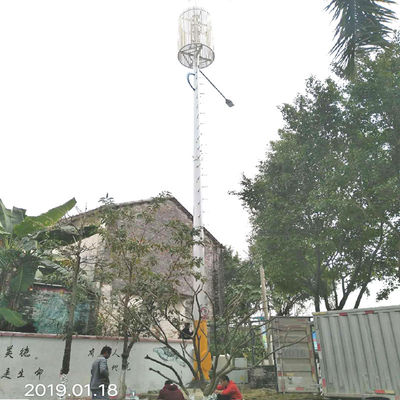 35m Tubular Telecom Steel Tower 2 Platforms For Mounting Telecom Antennas